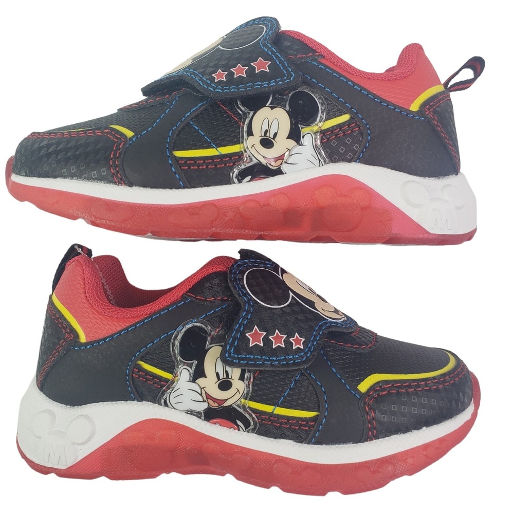 MICKEY MOUSE DISNEY Boys Light-Up Shoes Sneakers‎ Toddlers Size 7 new (16Cm)